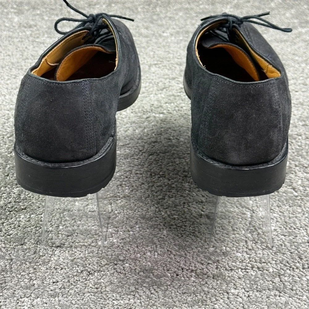 Allen Edmonds Bellwood Mens 9 Black Suede Split Toe Vibram Lug Sole Derby Shoes